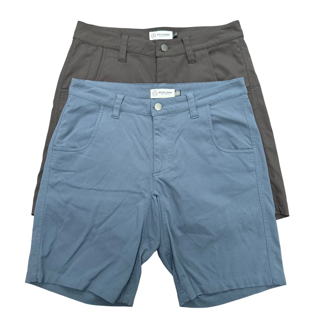 Flylow Hot Tub Shorts Mens Size S Blue Brown Bundle 2 Pack Nylon Stretch